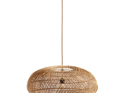  Round Wicker Bamboo Pendant Light Model 
