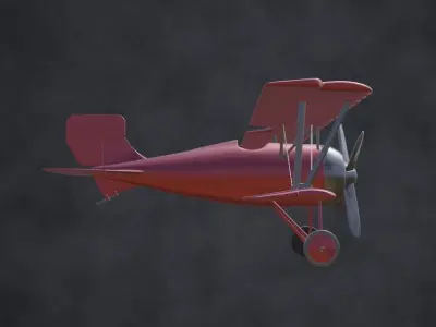 ww biplane  Low-poly 3D model