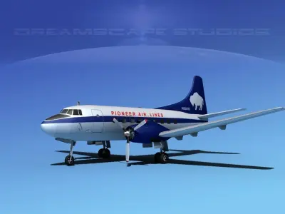 Martin 202 Pioneer Airlines 3D model
