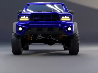 Rigged Offroad SUV 4x4 Vehicle Game Ready Low-poly 3D model