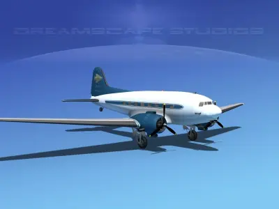 Douglas DC-3 Shaunee Airways 3D model