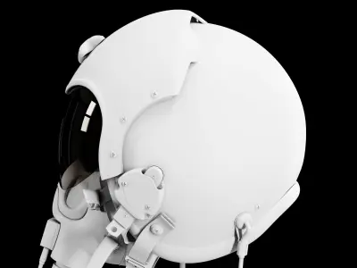High Quality HGU-33 Fighter Pilot Helmet with MBU-12 Oxygen Mask 3D model