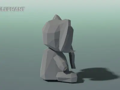 Toy Elephant Low-poly 3D model