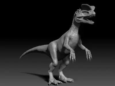Dinosaur Dilophhosaurus Sculpt Project 3D model