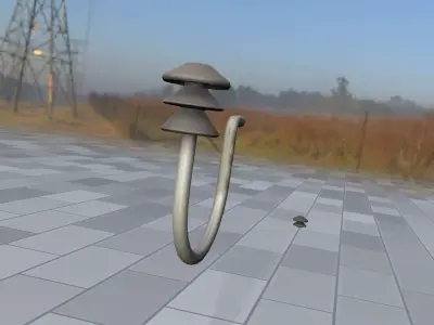 Electricity Poles Ceramic Insulator 9 - Object 098 Low-poly 3D model