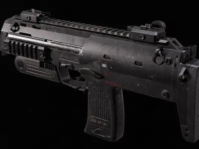 Heckler Koch MP7 A1 Low-poly 3D model