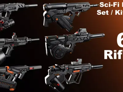 Sci-Fi Rifles Set Alpha 3D model