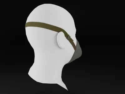 Respirator U-2K-R2 Low-poly 3D model
