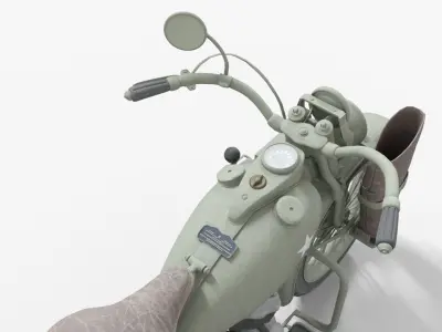 WWII USA MOTORCYCLE Low-poly 3D model