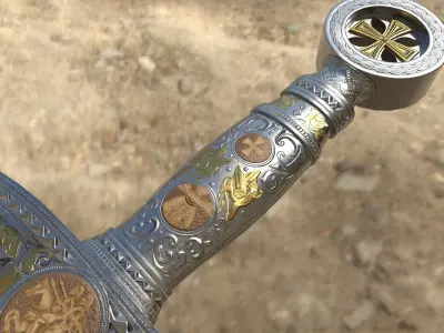 Sword Templar Low-poly 3D model