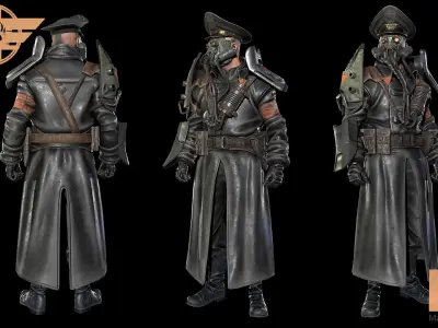 Dystopia General  Low-poly 3D model