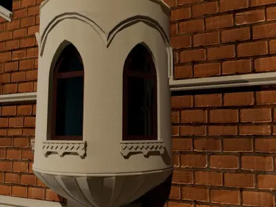 Navalrai Market Clock Tower Low-poly 3D model