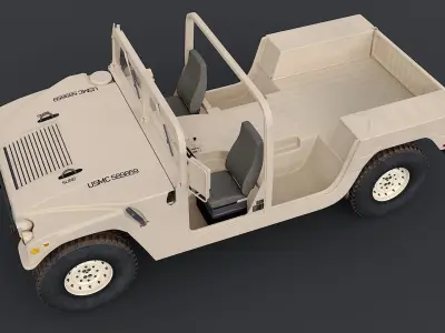 Humvee HMMWV-M1123 Desert Military track 3D model