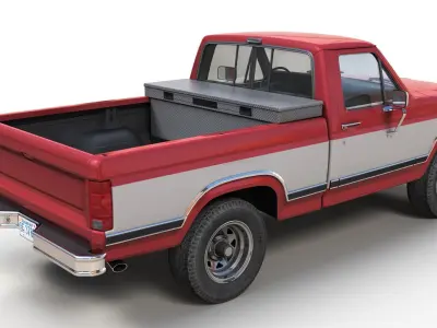 Pickup truck Low-poly 3D model