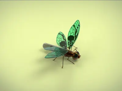 Butterfly mechanical steampunk 3D model