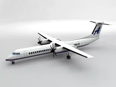 Bombardier Q-400 Airliner Low-poly 3D model