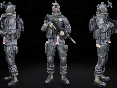 Tactical Soldier Operator vol 1 Low-poly 3D model
