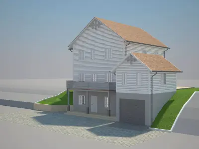 Cottage House 1 Low-poly 3D model