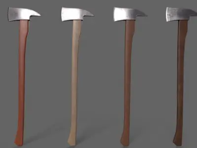 PBR Fire Axe Low-poly 3D model