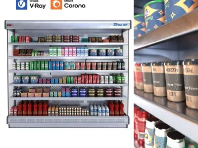 commercial display refrigerator of shops - NO- 04 Low-poly 3D model