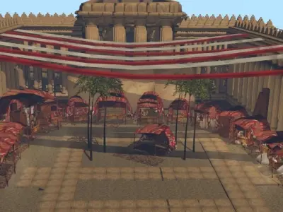 Palmyra Market Low-poly 3D model