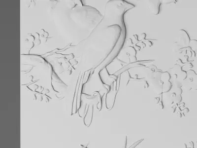 3D panel Birds 3D model