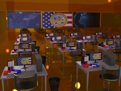 Military Control Room Low-poly 3D model