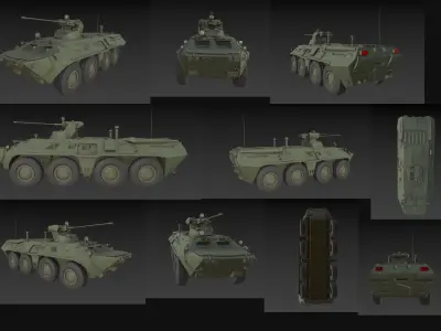 BTR Soviet armoured personnel carrier 3D model
