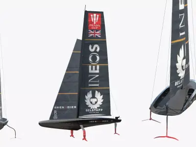 INEOS Britannia Racing Yacht AC75 3D model