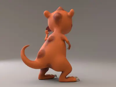 Cartoon rigged dragon Low-poly 3D model