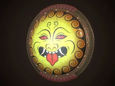 Hoplite Shield Gorgon 2 Low-poly 3D model