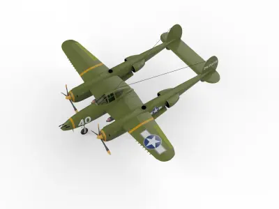 Lockheed P-38 Lightning 3D model