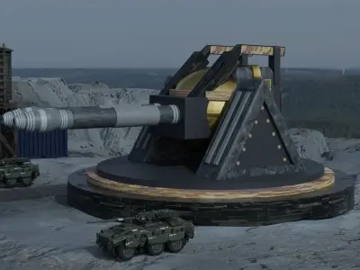 Simple Cannon Low-poly 3D model