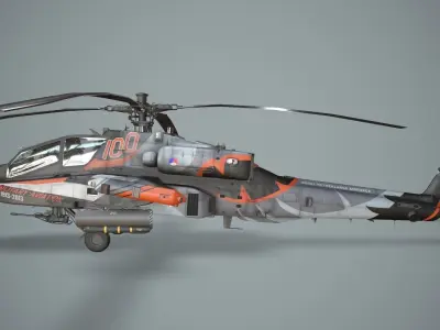 Apache AH-64D Royal Netherlands Airforce Basic Animation Low-poly 3D model