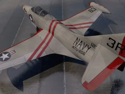 Grumman F9F-2 Panther 3D model