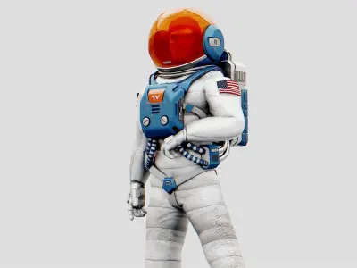 MARS COLONY ASTRONAUT RIGGED 3D model