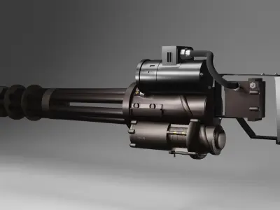 Low-Poly 3D Model of a Gatling Gun M134 Minigun Low-poly 3D model