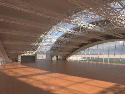 exhibition center exterior and interior 3D model