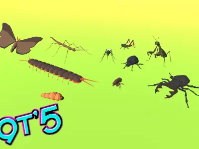 9t5 Low Poly Insects 2 Low-poly 3D model