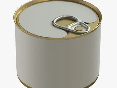 canned food round tin metal aluminium can 04 3D model