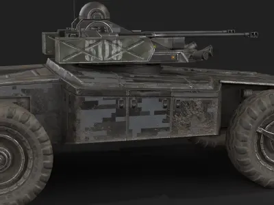 BTR Drone vehicle Armored Tank Vehicle Low-poly 3D model