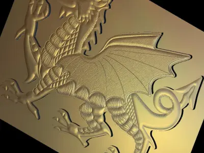 Dragon v4 Suitable for embossing Hot Foil Technique 3D model
