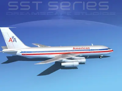 Boeing 707-320 SS American Airlines 2 3D model