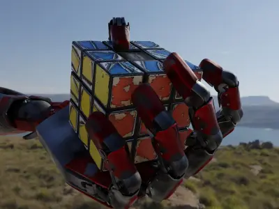 Rubics Cube dirty and repared Low-poly 3D model