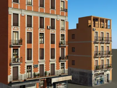 Building Collection 61-64 Low-poly 3D model