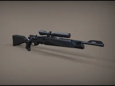 Rifle with scope 3D model