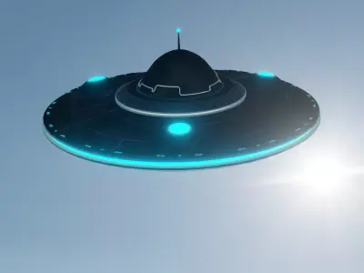 UFO 3D MODEL FOR GAME AND ANIMATION  Low-poly 3D model