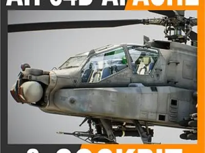 Boeing AH-64D Apache Longbow Helicopter with Cockpit