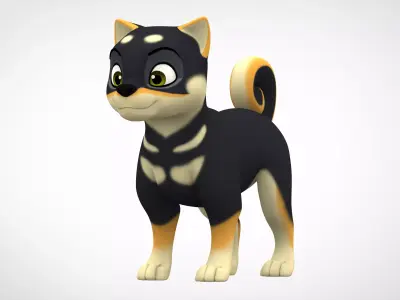 Shiba Inu Puppy  Low-poly 3D model