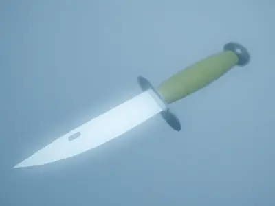 Low-Poly Knife in snow Free low-poly 3D model